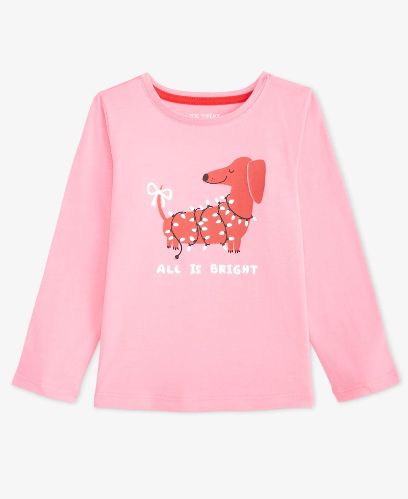 Epic Threads Girls Toddler 2T-4T Dog Graphic Print T-Shirt, Macy's Exclusive