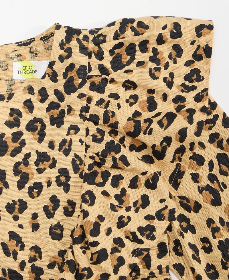 Epic Threads Girls Toddler 2T-4T Leopard Print Ruffle Dress, Macy's Exclusive