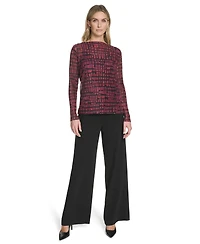 Calvin Klein Petite Printed Long Sleeve Top