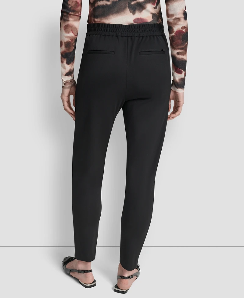Dkny Women's Pleated Ponte Ankle Pants