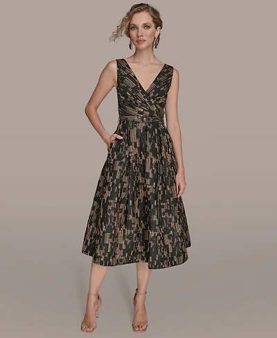 Donna Karan New York Women's Printed Fit and Flare Dress