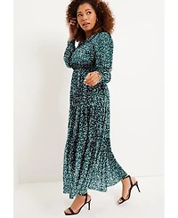 June + Vie Women's Tiered Maxi Dress