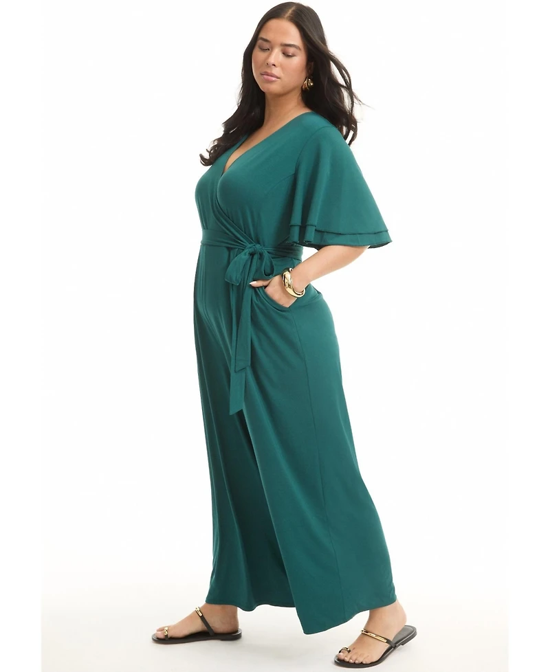 June + Vie Women's Wide-Leg Jumpsuit