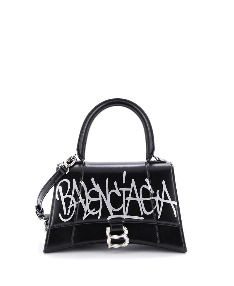 Pre-Owned Balenciaga Small Graffiti Hourglass Top Handle Bag Leather