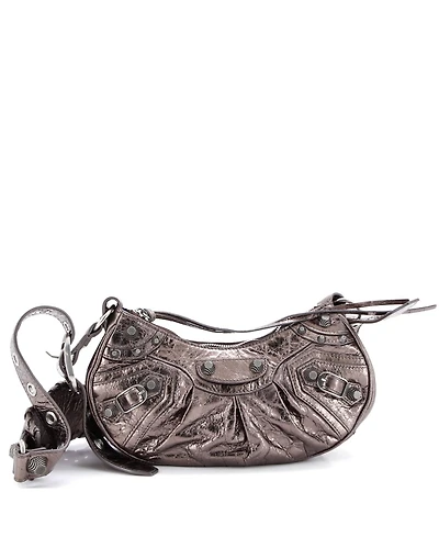 Pre-Owned Balenciaga Xs Le Cagole Giant Studs Shoulder Bag Patent