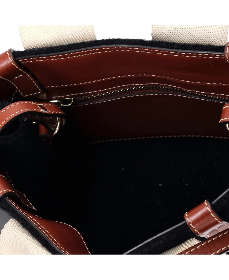 Pre-Owned Chloe Small Woody Tote Felt with Leather and Canvas