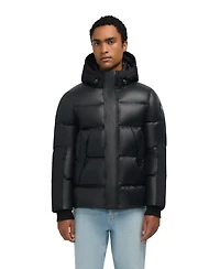 Pajar Men's Nuray Mixed Media Color Block Puffer with Fixed Hood