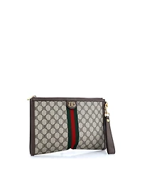 Pre-Owned Balenciaga x Gucci The Hacker Project Web Wristlet Clutch Bb Coated Canvas