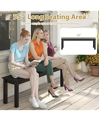 Gymax 55'' Hdpe Outdoor Bench for 2-3 People Weatherproof Backless Patio Garden
