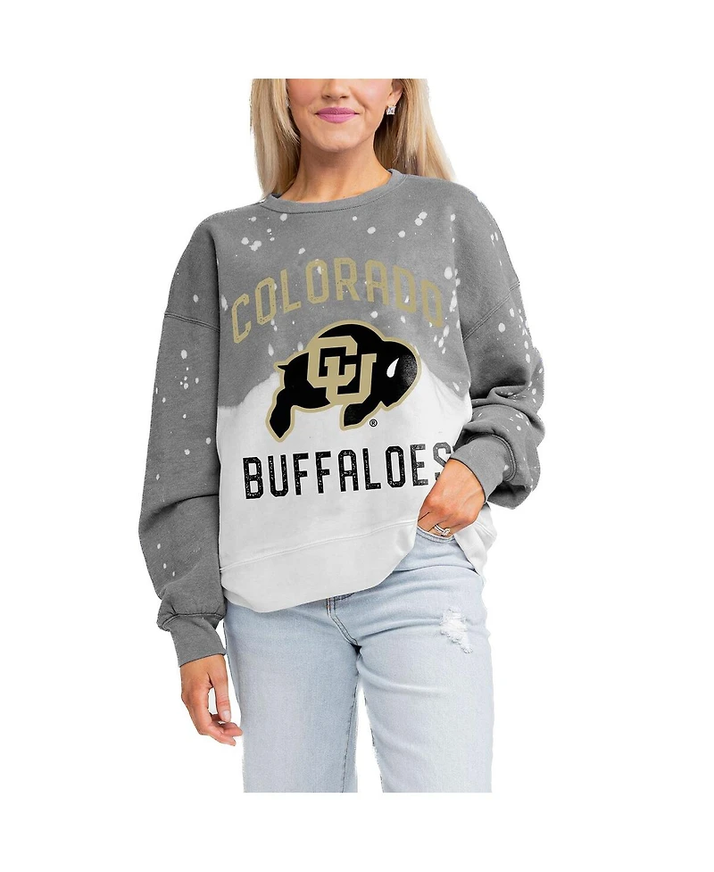 Gameday Couture Women's Gray Colorado Buffaloes Twice As Nice Faded Crewneck Sweatshirt