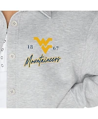 Gameday Couture Women's Ash West Virginia Mountaineers Foundation Full-Button Long Sleeve Overshirt