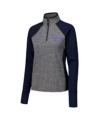Camp David Women's Navy/Heather Gray Kentucky Wildcats Finalist Raglan Quarter-Zip Jacket