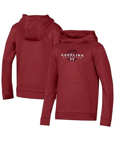 Under Armour Big Boys and Girls Garnet South Carolina Gamecocks Team Fleece Pullover Hoodie