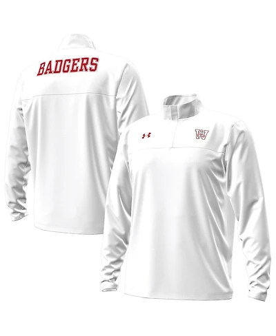 Under Armour Men's White Wisconsin Badgers 1980 Throwback Game Quarter-Zip Sweatshirt