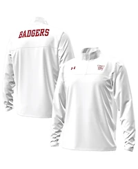 Under Armour Men's White Wisconsin Badgers 1980 Throwback Game Quarter-Zip Sweatshirt