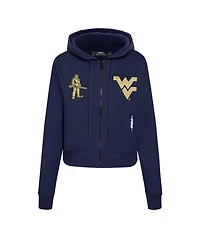 Pro Standard Women's Navy West Virginia Mountaineers Game Day Sequin Full-Zip Jacket