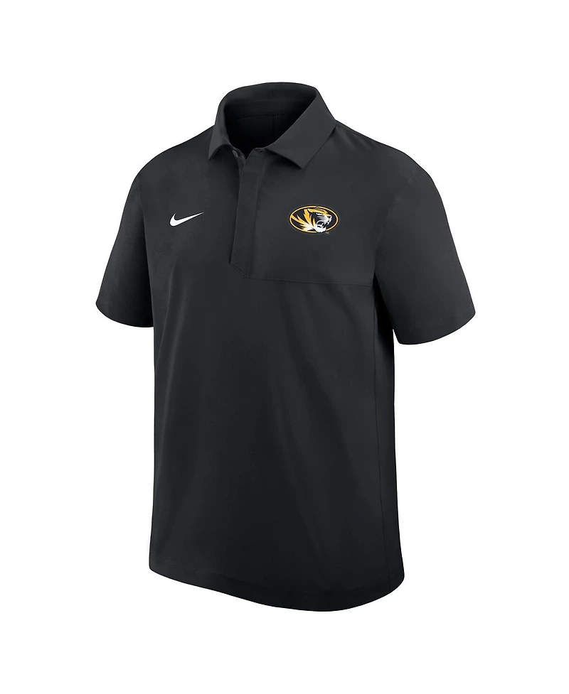 Nike Men's Black Missouri Tigers Woven Dri-fit Polo Shirt