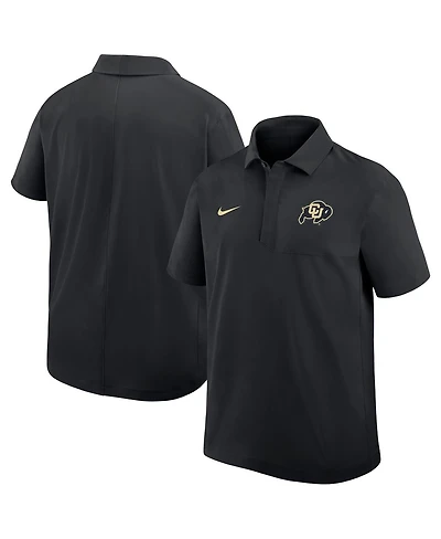 Nike Men's Black Colorado Buffaloes Woven Dri-fit Polo Shirt