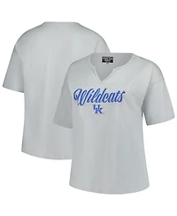 Fanatics Women's Gray Kentucky Wildcats Plus Winning Gear Notch Neck T-Shirt