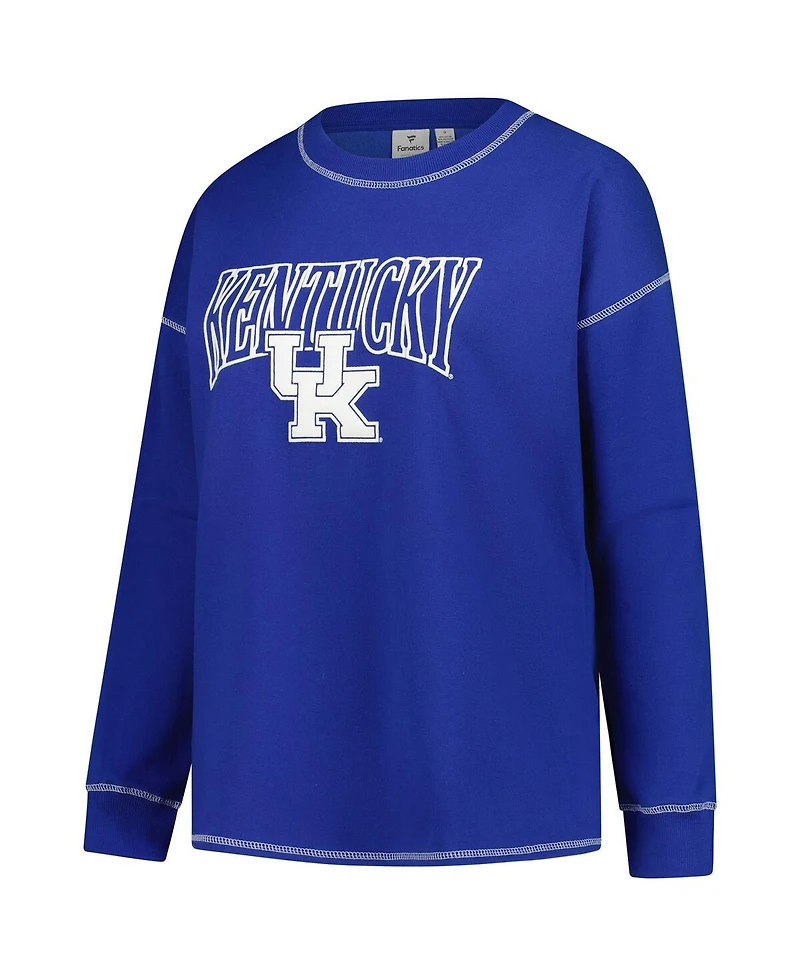 Fanatics Women's Royal Kentucky Wildcats Plus Contrast Stitch Sweatshirt