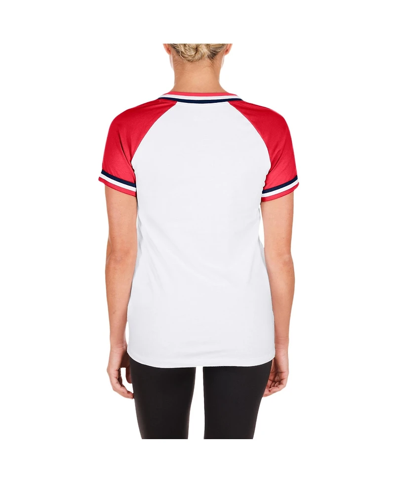 New Era Men's White St. Louis Cardinals Jersey Double Binding Raglan V-Neck T-Shirt