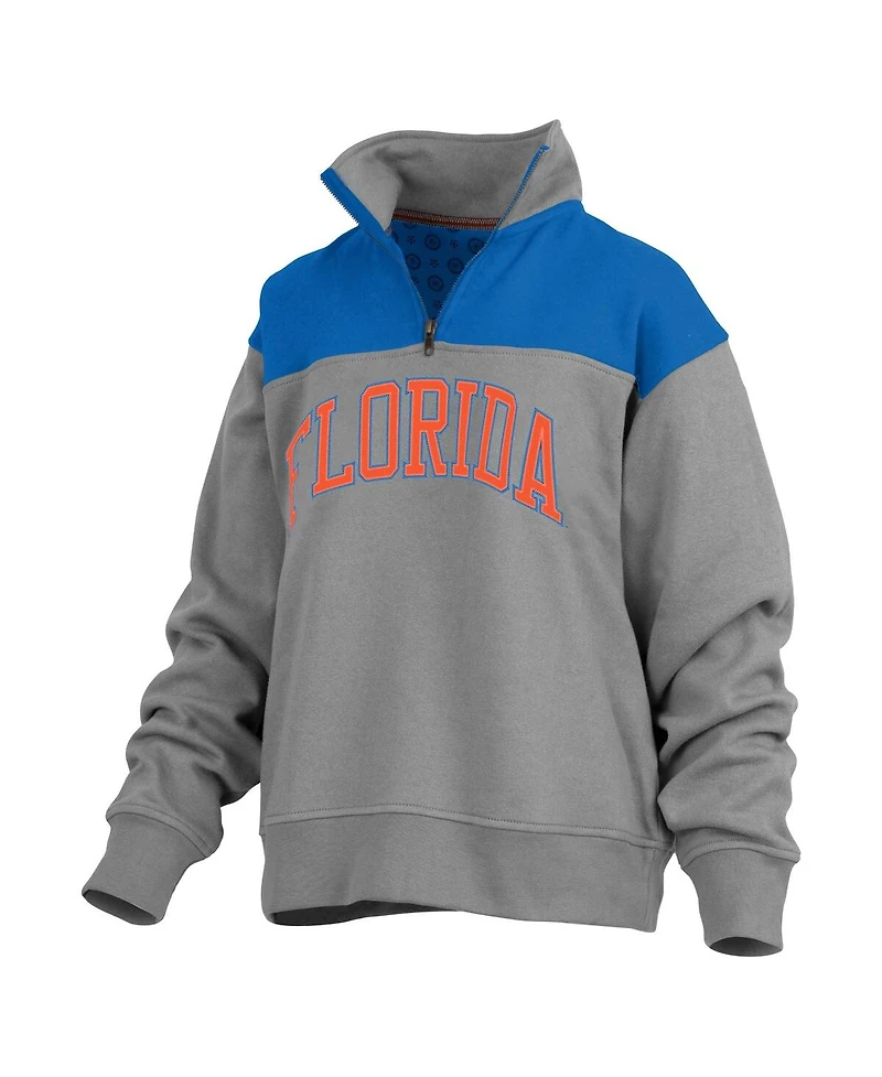 Pressbox Women's Gray Florida Gators Avon Fleece Quarter-Zip Jacket