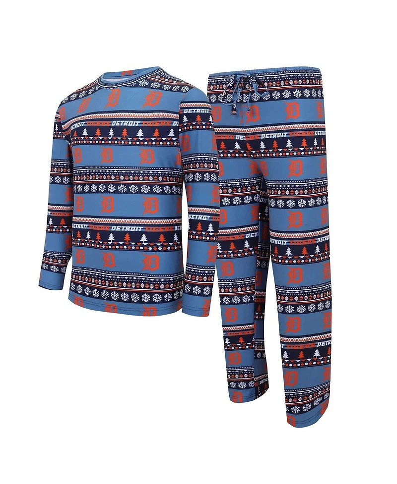 Concept Sport Men's Navy Detroit Tigers Knit Ugly Sweater Long Sleeve Top and Pants Set