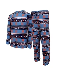 Concept Sport Men's Navy Detroit Tigers Knit Ugly Sweater Long Sleeve Top and Pants Set