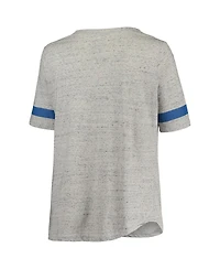 Profile Women's Heathered Gray/Royal Kentucky Wildcats Plus Lace-Up V-Neck T-Shirt