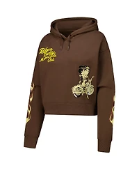 Freeze Max Women's Brown Betty Boop Cropped Pullover Hoodie