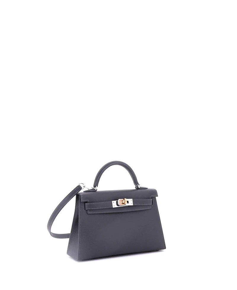 Pre-Owned Hermes Kelly 20 Handbag Grey Epsom with Electrum Hardware