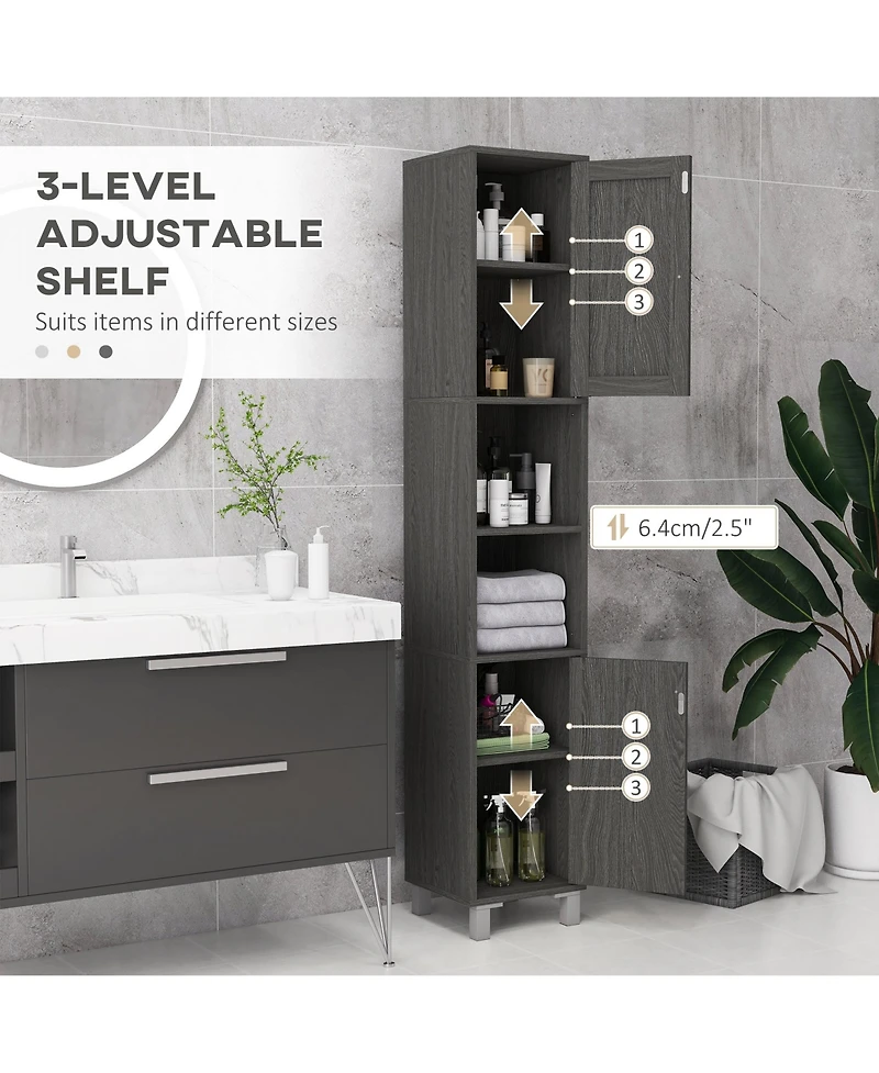 Slickblue Sleek Modern Bathroom Cabinet with Storage Shelves for Organized Space