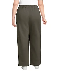 Lands' End Plus Serious Sweats High Rise Relaxed Straight Leg Pants - Set Bottom