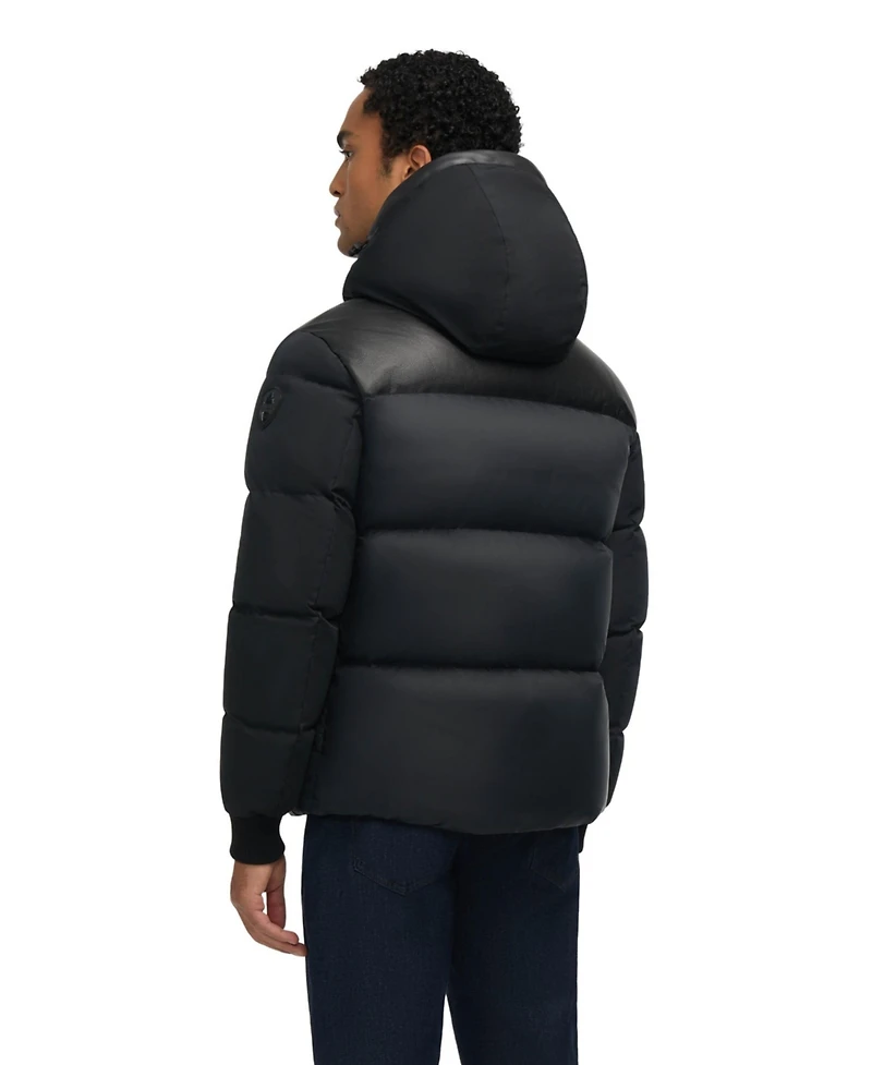 Pajar Men's Rigel Mixed Media Faux Shearling Puffer with Removable Hood