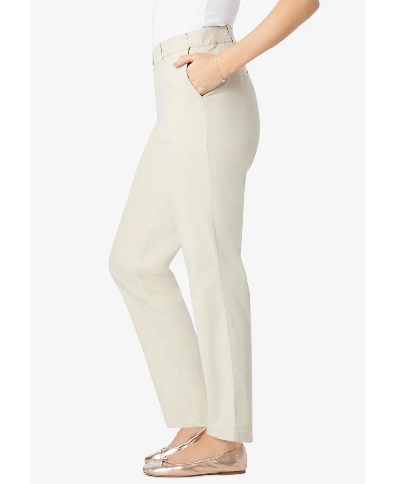 Woman Within Women's Tall Adjustable Waist Straight-Leg Chino