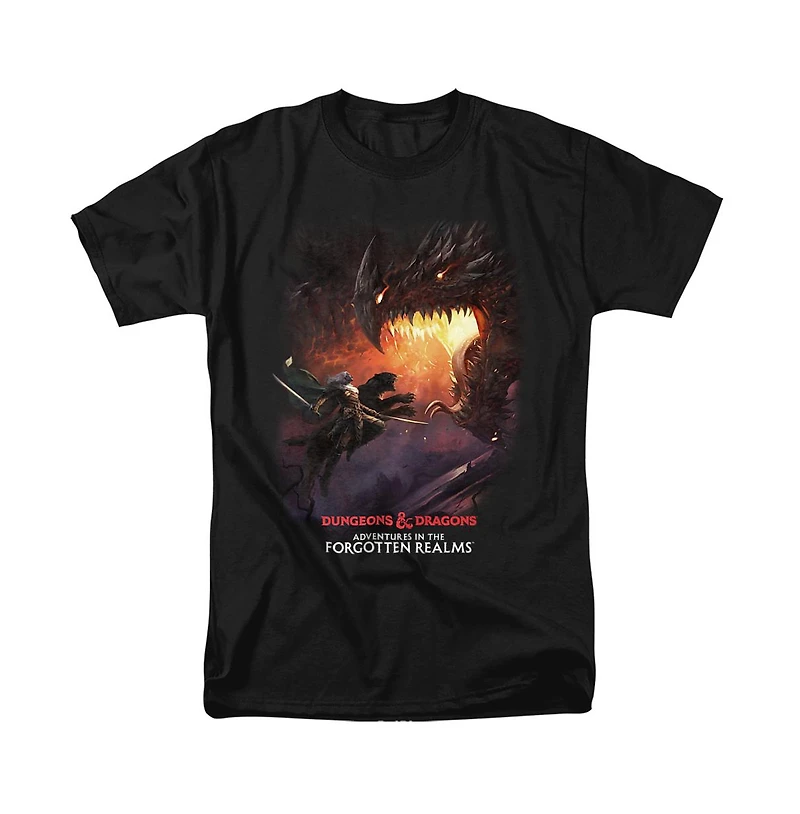 Logovision Men's Magic X D & Adventures The Forgotten Realms Drizzt and Dragon T Shirt