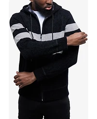 Cultura Men's Full Zip Hooded Sweater With Stripes And Flannel Lining