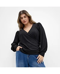 City Chic Women's Plus Glowing Lurex Top