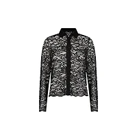 The Noli Shop Womens Jena Lace Button Up Shirt - Black