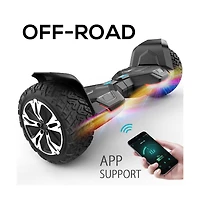 Warrior 8.5" All-Terrain Electric Balance Scooter-42V, 1.5A, 50Hz/60Hz, Music Speakers, Colorful Led Lights | Valentine's Day Gift for Teens, Fam