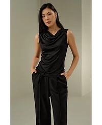 Lilysilk Women's Silk Jersey Cowl-neck Sleeveless Top