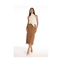 The Noli Shop Womens Rina Tie Neck Blouse - Floral Print