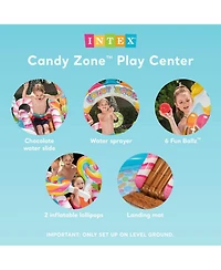 Intex 9ft x 6ft x 51in Kids Inflatable Candy Zone Play Center Pool w/ Waterslide