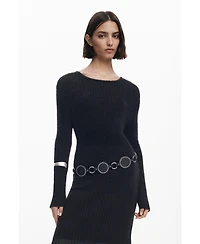 Desigual Women's Sheer fur dress