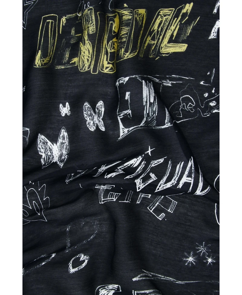 Desigual Women's Square lettering scarf