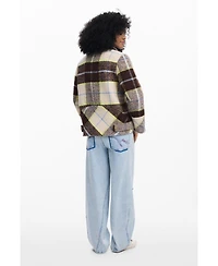 Desigual Women's Checked short double-breasted coat