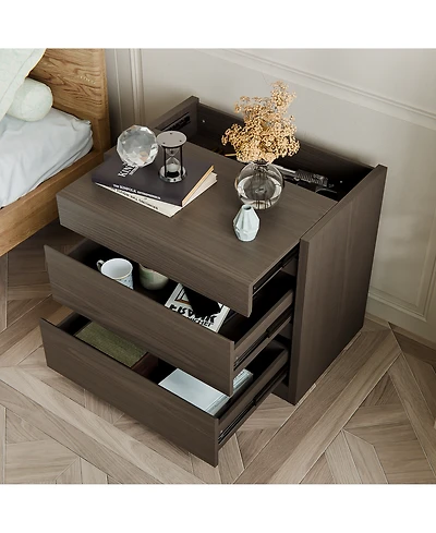 Homsee Rectangle Taller Storage End Table, Side Table with 5-Drawers