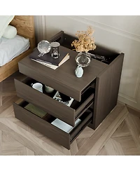 Homsee Rectangle Taller Storage End Table, Side Table with 5-Drawers