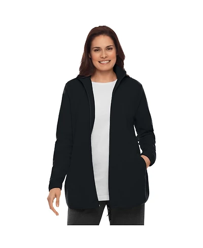 Woman Within Women's Plus Zip-Front Microfleece Jacket