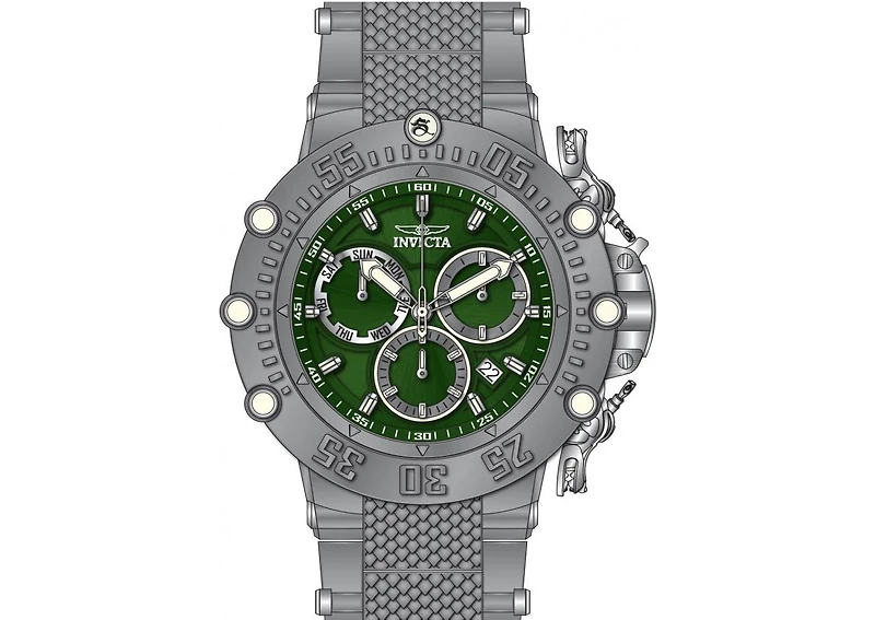 Invicta Men's 48192 Subaqua Quartz 3 Hand Green, Titanium Dial Watch